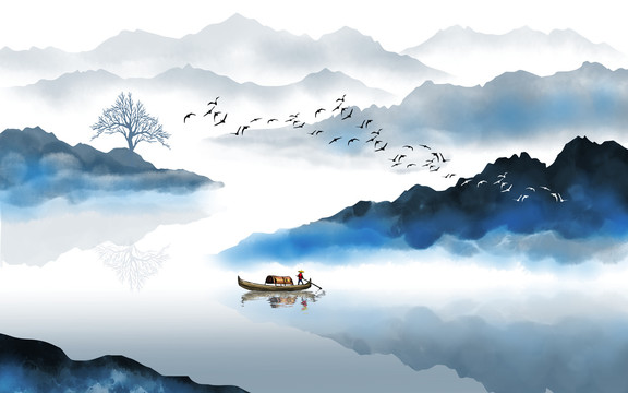 中式意境山水畫