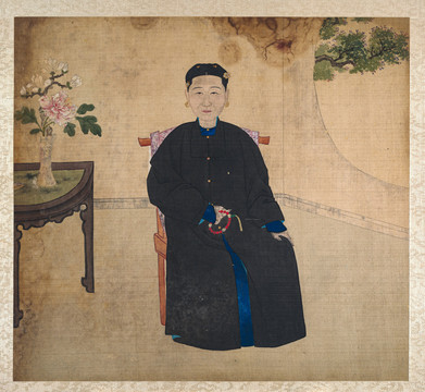 郎世寧官員家屬畫像