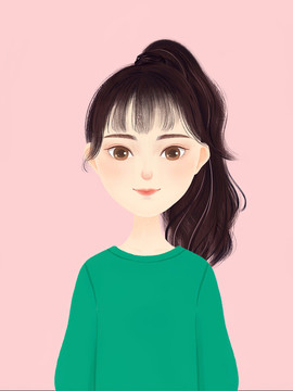 手繪女孩頭像