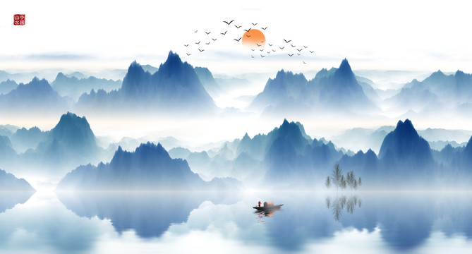 山水裝飾畫