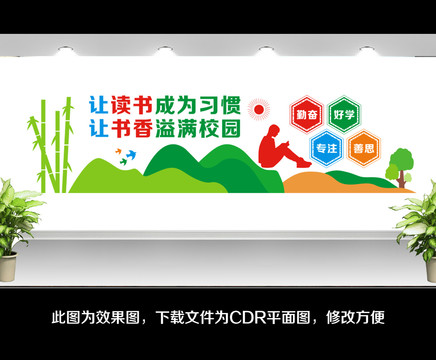 校園閱覽室文化墻