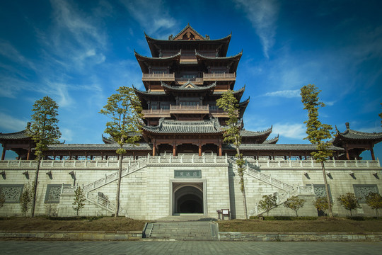 中国古典建筑宗教寺庙圆通阁