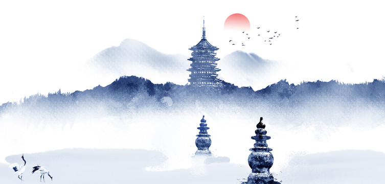 杭州西湖地標建筑