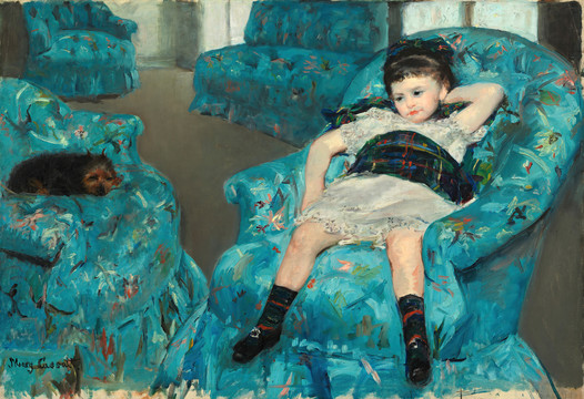 玛丽·卡萨特椅子上的小女孩