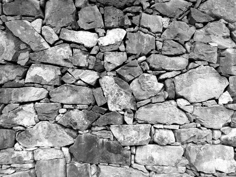 黑白岩石墙壁