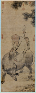 顏輝老子騎牛圖