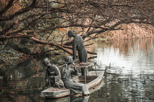 杭州西湖茅家埠秋景