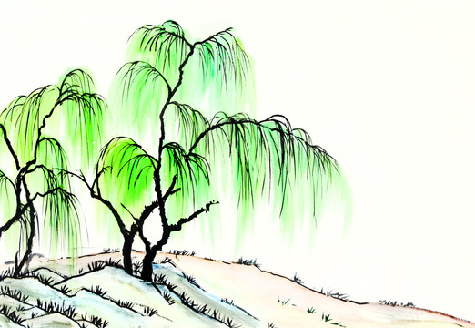 水墨綠柳