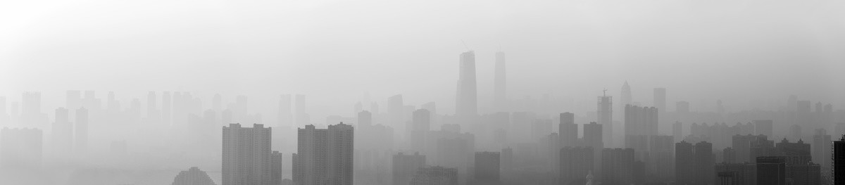 武汉城市风光黑白