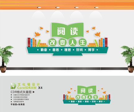 圖書館標語文化墻