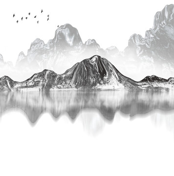 水墨山水風(fēng)景畫(huà)