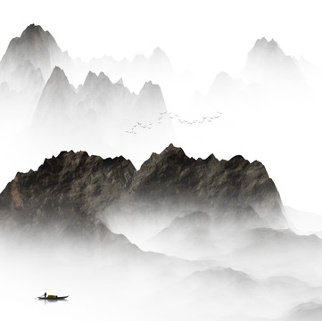 山水畫水墨畫
