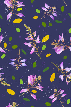 紫色浪漫花卉花型