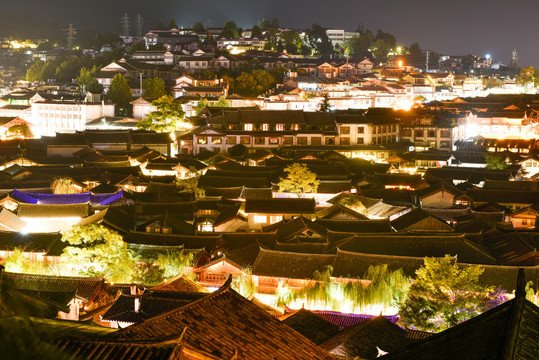 丽江古城夜景