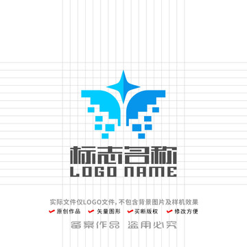 星飞翔展翅科技智能logo