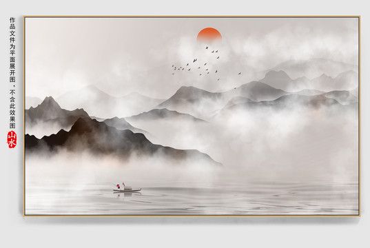 意境山水背景墻