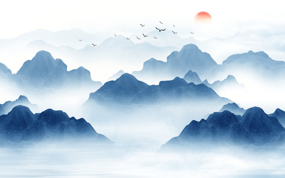 意境水墨山水畫