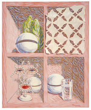 勒内·马格里特摆件格子柜静物抽象画