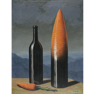 勒内·马格里特胡萝卜酒瓶油画