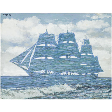 勒内·马格里特海上帆船画