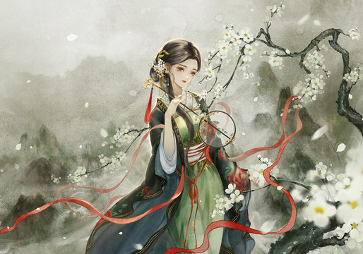 古風(fēng)少女賞花