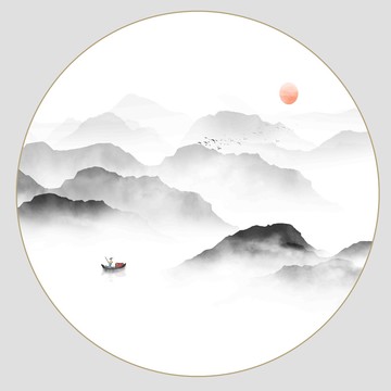中式水墨山水畫