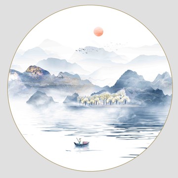 抽象水墨山水畫