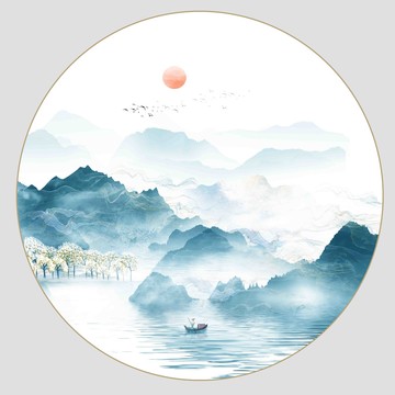 抽象水墨山水畫