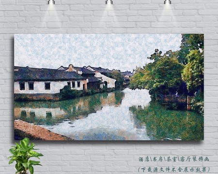 江南水鄉(xiāng)油畫