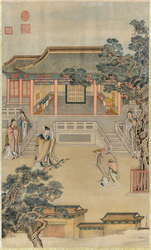 丁觀鵬丹書受戒圖