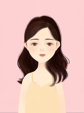 手繪女孩頭像