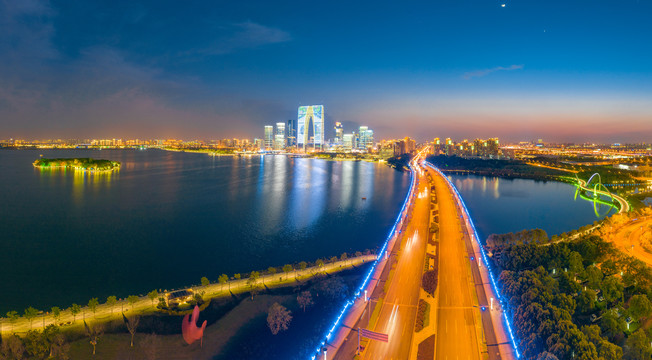 苏州金鸡湖夜景