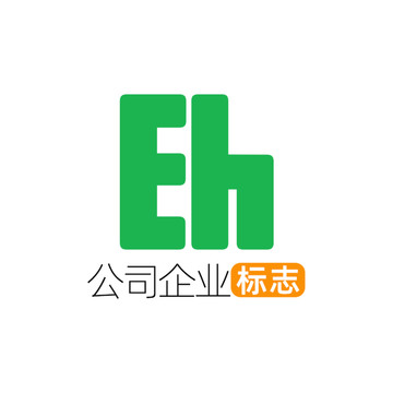 创意字母EH企业标志logo