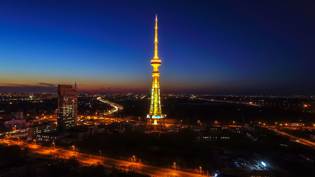 油城大庆夜景灯光璀璨绚丽多彩