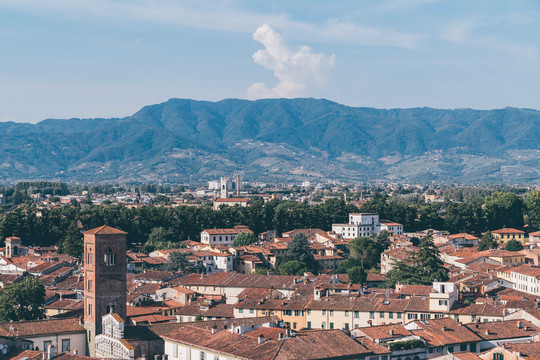 意大利中世纪古城卢卡小镇风景
