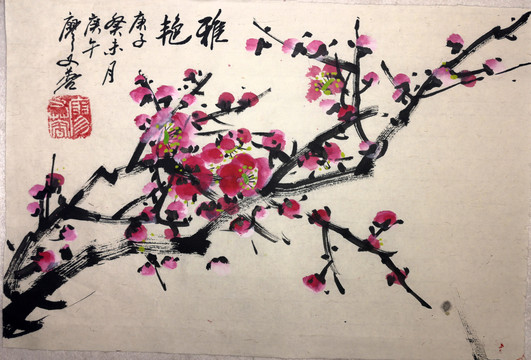 國(guó)畫紅梅