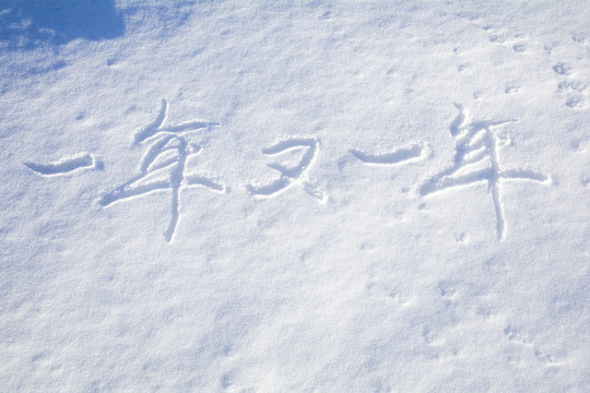 雪地新年祝愿