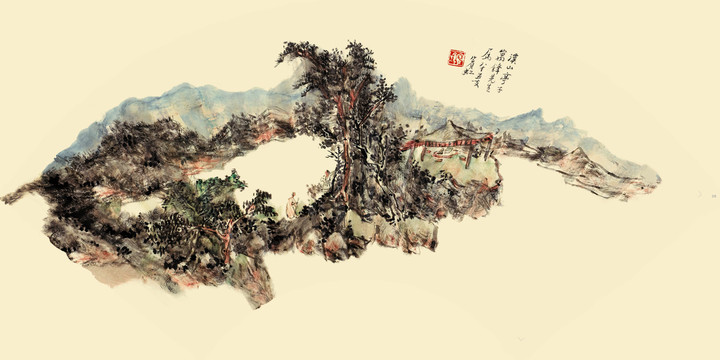 黃賓虹山水扇面畫