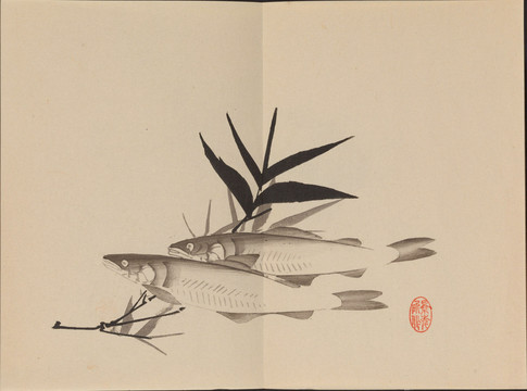 今尾景年景年習(xí)畫帖鲇魚