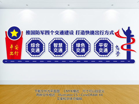 四個(gè)交通建設(shè)文化墻