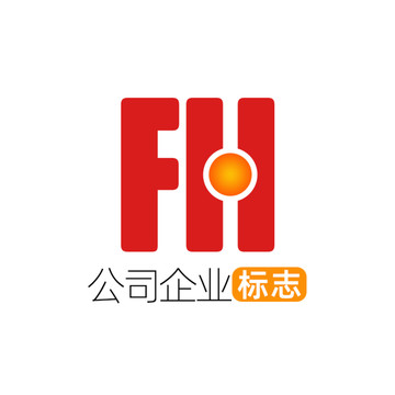 创意字母FH企业标志logo