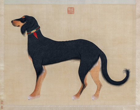 郎世寧獵犬圖