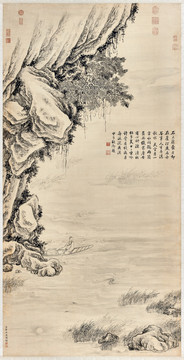 董邦達(dá)蘆汀泛月圖