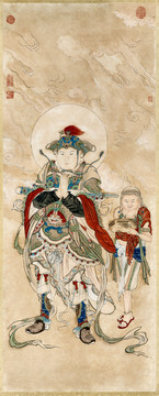徐揚仿宋人天王像之南方增長天王像