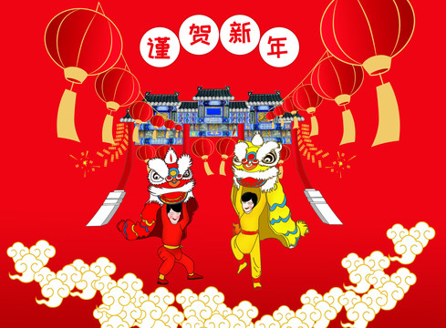 舞獅牌樓