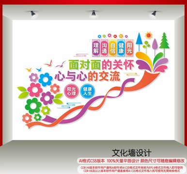 心靈驛站樓梯文化墻