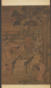 劉松年唐五學(xué)士圖