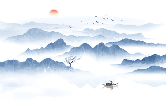 山水風(fēng)景背景墻