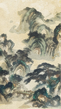 新中式抽象山水裝飾畫