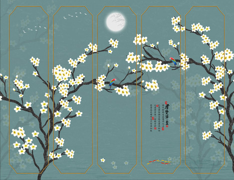 花鳥背景墻